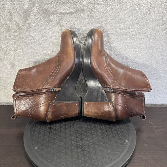 Dansko Women's Fawn Boot Size 40 / 9.5 Wedge Platform Bootie Brown Leather Comfy - Picture 7 of 9